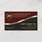 Rood Grijs Laag Metallic Wave Builder Constructie Visitekaartje (Voorkant)