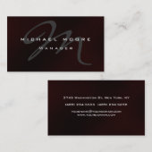 Rood grijs monogram uniek aantrekkelijk Visitekaar Visitekaartje (Voorkant / Achterkant)