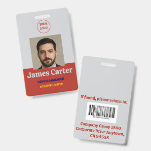 Rood-Grijs   Personeelsfoto ID Bedrijfsbeveiliging Badge