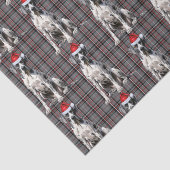 Rood Grijs Plaid Grote Deen Hond Kerstvakantie Tissuepapier (Detail)