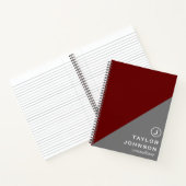 Rood & Grijs Professioneel Monogram Notitieboek (Binnen)