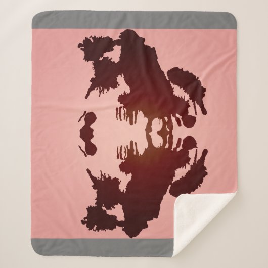 Rood Grijs Rorschach Inkblot Test Sherpa Deken (Voorkant)