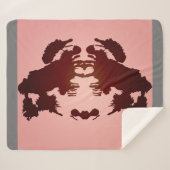 Rood Grijs Rorschach Inkblot Test Sherpa Deken (Voorkant (horizontaal))