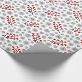 Rood grijs Scandinavisch Patroonpakpapier Cadeaupapier (Hoek)