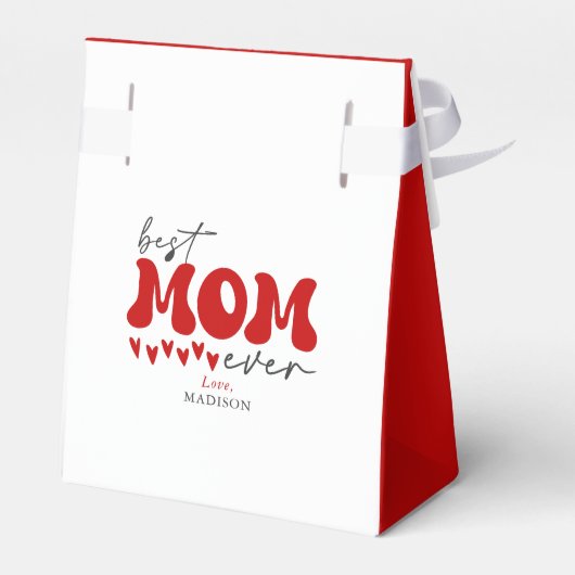 Rood Grijs Schattige Beste Moeder Ooit Bedankdoosjes (Achterkant)