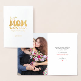 Rood Grijs Schattige Beste Moeder Ooit Folie Kaarten