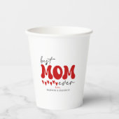 Rood Grijs Schattige Beste Moeder Ooit Papieren Bekers (Voorkant)