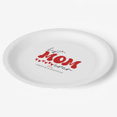 Rood Grijs Schattige Beste Moeder Ooit Papieren Bordje (Gekanteld)