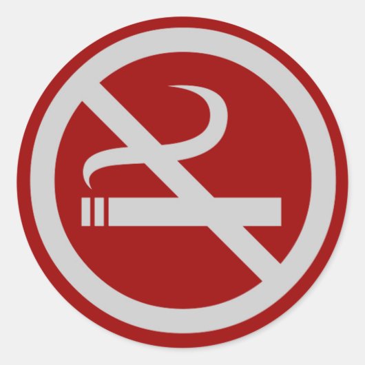Rood grijs symbool niet roken stickers (Voorkant)