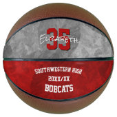 Rood grijs team club school kleuren cadeaus basketbal (Voorkant)