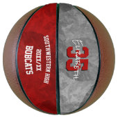 Rood grijs team club school kleuren cadeaus basketbal (Verticaal)