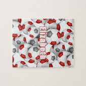 rood grijs team kleuren jongens voetbal legpuzzel (Horizontaal)