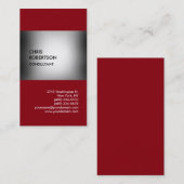 Rood grijs verticaal uniek visitekaartje (Voorkant / Achterkant)
