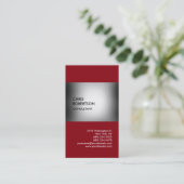 Rood grijs verticaal uniek visitekaartje (Staand voorkant)