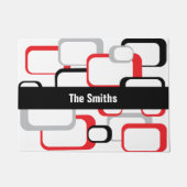 Rood Grijs Vierkant Patroon Zwarte Streep Personal Deurmat (Voorkant)