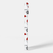 Rood grijs voetballen patroon monogram Case-Mate iPhone case (Achterkant / Rechts)