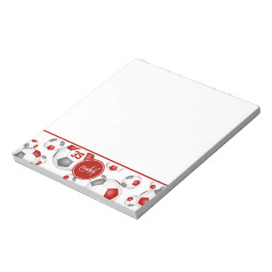 rood grijs voetballen patroonaccent notitieblok