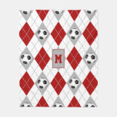 rood grijs voetbalteam kleuren argyle fleece deken (Voorkant)