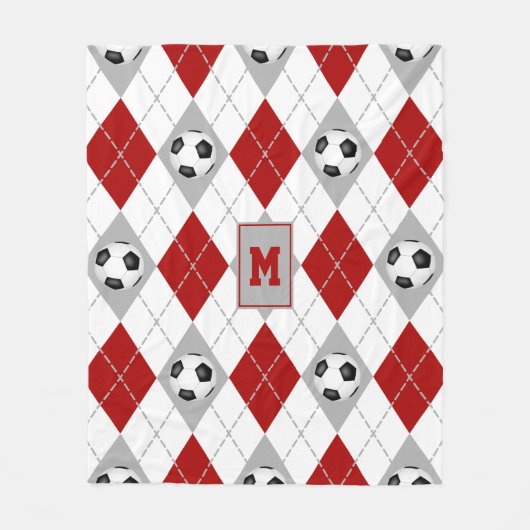 rood grijs voetbalteam kleuren argyle fleece deken (Voorkant)