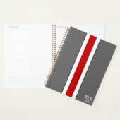 Rood & Grijs Voetbalteamkleuren Planner (Display)