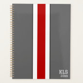 Rood & Grijs Voetbalteamkleuren Planner (Voorkant)