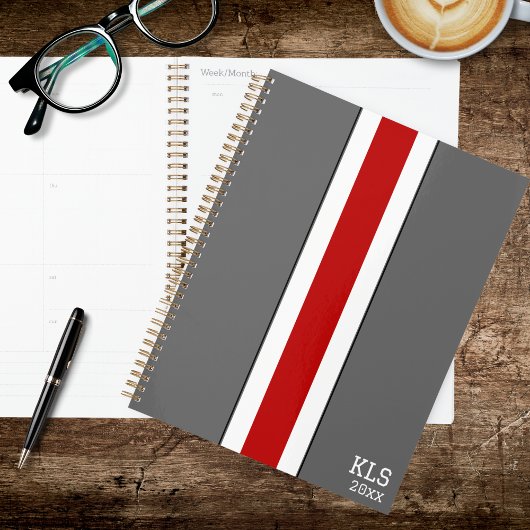 Rood & Grijs Voetbalteamkleuren Planner