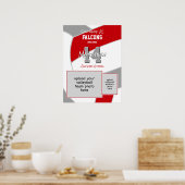 Rood Grijs Volleybal Team Kleuren Herdenking Poster (Keuken)