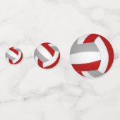 Rood Grijs Volleybal Team Kleuren Sportfeest Confetti (Voorkanten)