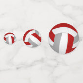 Rood Grijs Volleybal Team Kleuren Sportfeest Confetti (Achterkanten)