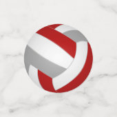 Rood Grijs Volleybal Team Kleuren Sportfeest Confetti (Kleine voorkant)