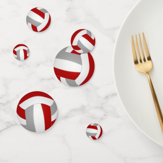 Rood Grijs Volleybal Team Kleuren Sportfeest Confetti (Groep)