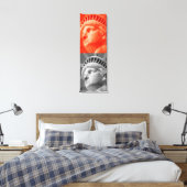 Rood Grijs Vrijheidsbeeld Verpakt Canvas Afdruk (Insitu (Slaapkamer))