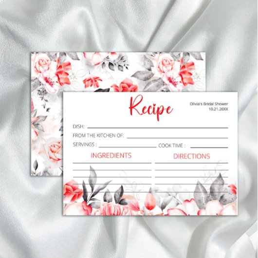 Rood Grijs Waterverf Bloemenrecept