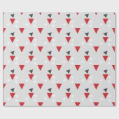 Rood Grijs & Wit Abstract Moderne Retro Driehoek Cadeaupapier (Vlak)