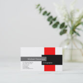Rood grijs wit zwart Visitekaartje (Staand voorkant)