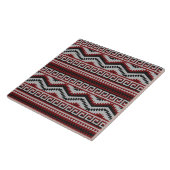 Rood grijs zwart Aztec tegelpatroon Tegeltje (Zijkant)