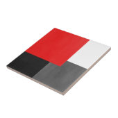 Rood grijs zwart en wit geometrisch blok tegeltje (Zijkant)