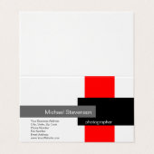 Rood grijs zwart-minimalistisch modern visitekaartje (Buitenkant ongevouwen)