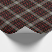 Rood Grijs Zwart Tartan Plaid Cadeaupapier (Hoek)