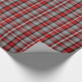 Rood Grijs Zwart Tartan Plaid Cadeaupapier (Hoek)