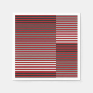 Rood, Grijs, Zwart, Witte Strepen Servet