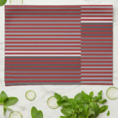 Rood, Grijs, Zwart, Witte Strepen Theedoek (Gevouwen)