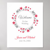 Rood, grijze Waterverf Poster (Voorkant)