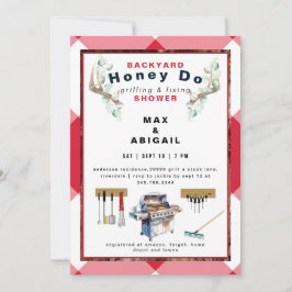 Rood Grillen & Fixing Antlers Couples Douche Kaart