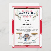 Rood Grillen & Fixing Antlers Couples Douche Kaart (Voorkant / Achterkant)