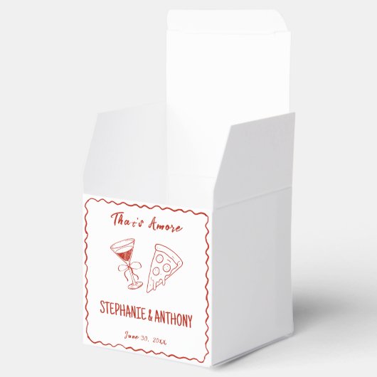 Rood grillig Lijst dat een meer Italiaanse bruilof Bedankdoosjes (Geopend)