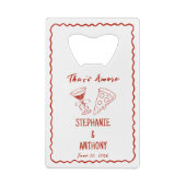 Rood grillig Lijst dat een meer Italiaanse bruilof Creditkaart Flessenopener (Achterkant)