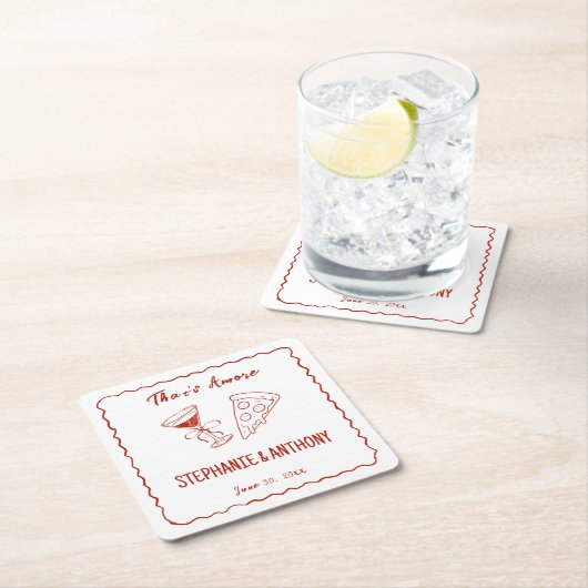 Rood grillig Lijst dat een meer Italiaanse bruilof Kartonnen Onderzetters (Insitu)