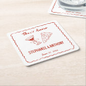 Rood grillig Lijst dat een meer Italiaanse bruilof Kartonnen Onderzetters (Schuin)