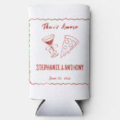 Rood grillig Lijst dat een meer Italiaanse bruilof Seltzer Blikjeskoeler (Voorkant)